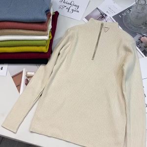 ali Áo Dệt Kim Có Dây Kéo Tam Giác Cổ Cao Dày Dặn Chui Đầu Ôm Vừa Vặn Lót Nhung Áo Len Dài Tay Áo Mặc Trong Nữ Bán Buôn