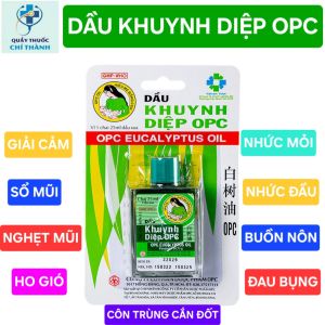 DẦU KHUYNH DIỆP OPC GIẢI CẢM HO SỔ MŨI GIẢM ĐAU BỤNG ĐAU ĐẦU XONG HƠI MASSAGE. CHAI 25ml