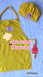 Apron anak celemek logo bordir masterchef koki anak anak
