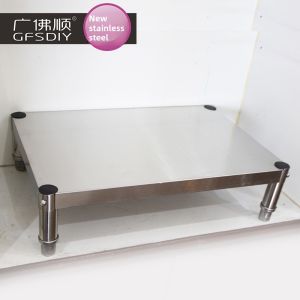 Stainless Steel Kitchen Shelf Single Layer Floor Standing Storage Rack Low Height Support Bracket No Drilling Required