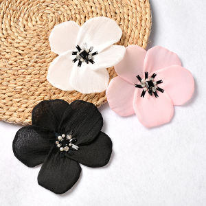 Handmade Large Size Pink Floral Brooch Pin for Wedding Dresses Skirts Couple Sweet Style Fashion Accessories Hairpins