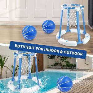 360° Floating Pool Basketball Game Includes Hoop Basketball and Inflator - Available in Red or Blue Christmas/Halloween Gift