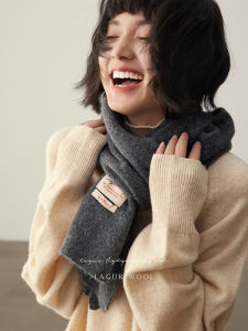Lagur Brand Wool Blend Large Size Warm Solid Color Womens Scarf Winter Atmosphere Sense Thickened Fabric Rectangle Shape