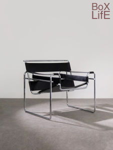 Box Life Bauhaus Vintage Stainless Steel Saddle Leather Chair Designer Wassily Chair Home Furniture Living Room Dining Room