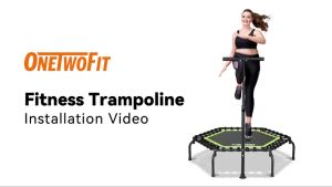 OneTwoFit แทรมโพลีน 50 นิ้ว แทรมโพลีนผู้ใหญ่ หกเหลี่ยม ราวจับปรับความสูงได้ 5 ระดับ สปริงแข็งแรง ออกกำลังกาย เสียงเงียบ