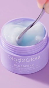 Glad2Glow Blueberry Ceramide Moisturizer 30g Repair Skin Barrier Calm Redness & Acnes Smooth Skin Texture Oil Control Hydrating Facial Cream For Sensitive Skin
