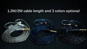 KBEAR ST12 8-Strand 4N OFC Silver-Plated Upgraded Cable 3.5MM/4.4MM Plug Earphone Cable HiFi Music Audio Cable for Wired Headset