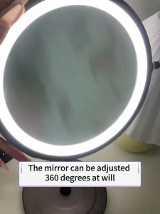 MEIDOO Desktop Makeup Mirror Reversible Aluminum Metal Thickened Mirror