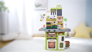 63 Pcs Kids Pretend Playset Cooking Toy Kitchen Toy Cooking Set with LightsPlay SinkCooking Stove with Steam