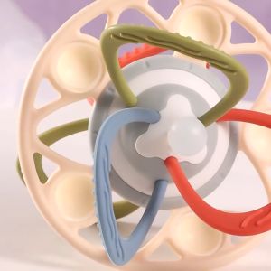 [Little B House] Manhattan Hand-Grabbing Ball Teether Grasping Sensory Ring Silicone Rattle Toy 曼哈顿手抓球 Mainan Bayi - BT368