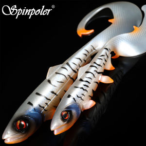 Spinpoler Pike Fishing Big Soft Swimbait Shad Firebomb Grub 17.5cm 22cm Wiggling Curl Tail Fake Fish Lure Grouper Trout Pesca