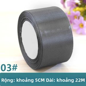 25 Yard/cuộn 5cm Ruy Băng Lụa Satin Đẹp Dùng Cho Tiệc Cưới Thiệp Mời Gói Quà Làm Album Ảnh - 22M Ruy Băng Gân Màu Trơn