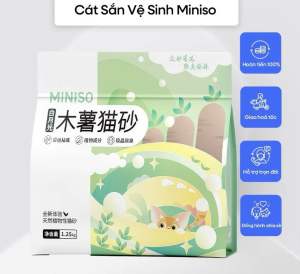 Cát Sắn Miniso 1.25kg – Siêu Hút Nước Không Bụi Không Dính Đáy Tốt Cho Mèo Nhạy Cảm