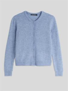 Spring New Arrival Womens Knitted Wool Blend Comfortable Soft round Neck Open Cardigan Long Sleeve Commute Style Solid Color