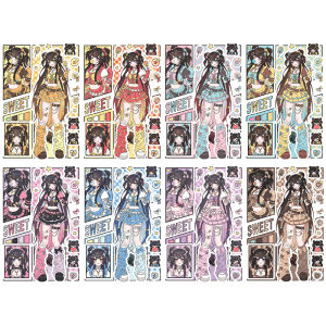 Miếng Dán Điện Thoại Di Động Hình Nhân Vật Hoạt Hình Anime Decal Dán Trang Trí Túi Xách Túi Du Lịch Đồ Trang Trí Sổ Tay