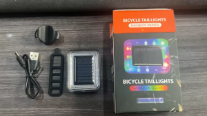 24H Ship: Solar Bike Light Bicycle Light Rechargeable Waterproof Colorful Tail Lamp Bike Parts Accessories