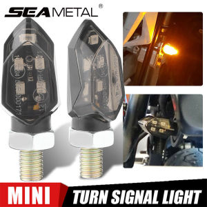 SEAMETAL Mini Motorcycle LED Turn Signal Light 12V Motorcycles Flashing Lights Turn Lamp LED DRL Daytime Running Light