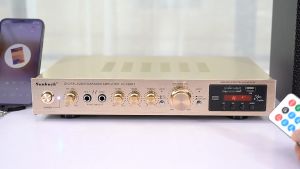 Sunbuck 5.1 Channel 2200W Home Audio System with 5.1 Bluetooth Speakers, Karaoke, Cinema Sound, FM Radio, 2 Mics, USB, and SD Card Support, 220V