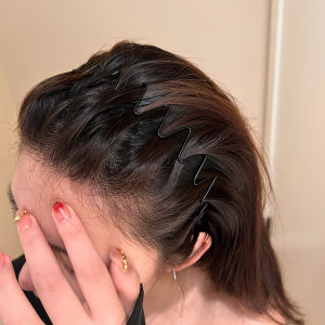 Womens Invisible Hairband Anti-Slip Big Wave Hair Clip Stylish Hair Accessories Alloy Material Korean Style Fresh Outlined