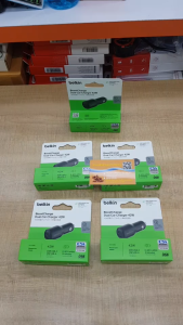 Belkin หัวชาร์จจุดบุหรี่ในรถแบบชาร์จเร็ว BOOST CHARGE Dual USB-C X1 USB-A X1 42W Fast Charge CCB005qcBK