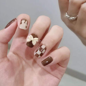 Autumn Winter New Handmade Nail Art Stickers Short And Medium Long Advanced Feeling False Nails Manicure Tools by MONLEYTA
