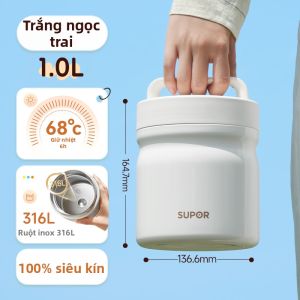 Supor | Hộp Cơm Inox Cách Nhiệt 24 Giờ cho Người Lớn & Học Sinh