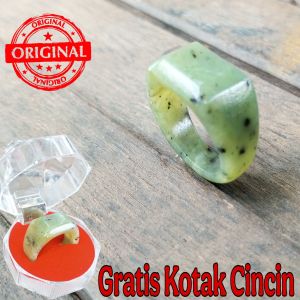 Cincin Giok Hijau Nephrite Jade Aceh Model Petak Atas