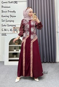 batik gamis bahan asli twill ori