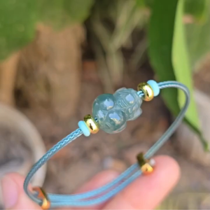 Q2062 Vòng tỳ hưu Lam Ngọc băng đẹp dây cáp ko kén mệnh - Phong Thủy TUDO