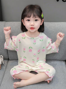 Girls Summer Lightweight Modal Onesie Sleepwear Anti-Kick Home Clothes Baby Sleeping Bag Moisture Wicking Cotton Blend Kids Clothing