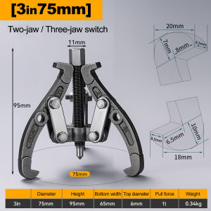 Gear Puller 3/4/6/8 Inch 3 Jaw 2 Jaw Reversible Pulley Remover Tool Bearing Flywheel Removal Kit Heavy Duty Professional Grade
