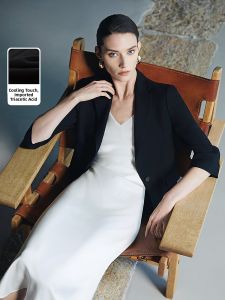 LANCY FROM 25 | Acetate Blend Notch Collar Business Suit for Women