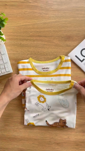 Bộ dài tay asbaby Zooland chất liệu cotton rayon cho bé trai bé gái size 9 tháng đến 6 tuổi