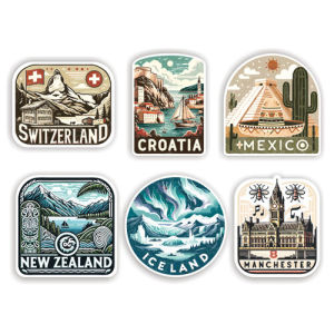 New Zealand Croatia Iceland Manchester Geographical Travel Reflective Stickers 6249 Car Body Decal Cartoon Animation