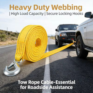 1Pc 3M/4M Heavy Duty 4T/5T Car Tow Rope with Hooks Emergency Road Recovery Towing Cable Heavy Duty Universal Auto Accessories