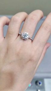 iLove Jewellery 925 Silver 1.0ct Moissanite Ring Round Cut (With GRA Report) Cincin Women Engagement Jewelry Engagement Perempuan Gift ILR208