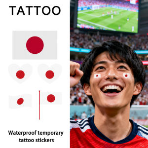 Japan Flag Temporary Tattoo Sticker Long-lasting and Waterproof Festival Football Soccer Fan Stickers Arm Face