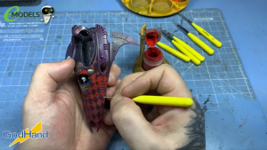 GodHand Brushwork Short Grip Model Paint Brush – Detail Brush for Gunpla Miniatures Plastic Models