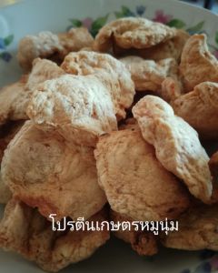 โปรตีนเกษตร โปรตีนหมูนุ่ม ใช้แทนเนื้อหมูในการปรุงอาหาร หมักสำหรับทอดหรือ ทำเมนูหมูหวาน วัตถุดิบอาหารเจ ที่ร้านแนะนำ