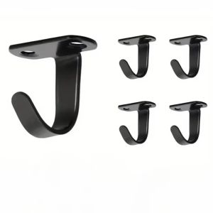 5Pcs Bedroom Stainless Steel Screw Mounted Ceiling Hooks Under-Shelf Towel Heavy Duty Hanger For Bathroom Cabinet Garage