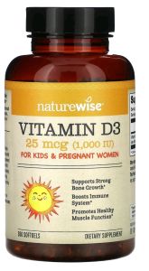 [ Readystocks]Naturewise ~ Vitamin D3 25mcg(1000IU) ~ 125 mcg (5000 IU) 90-360  Softgels