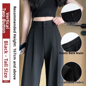 YAYANGREN | Black Light Silk Wide Leg Trousers