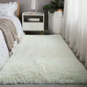 Nordic Style Long Plush Bedroom Carpet Silk Hair Side Table Living Room Sofa Room Foot Mat Carpet Home Decorative Rug