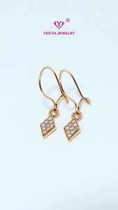 Yaxiya Anting Wanita Fashion Permata Perhiasan Lapis Emas 18K 006