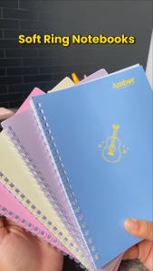 AMBER NOTES Soft Ring Notebook Ombre 20cm x 15cm WITH PLASTIC COVER