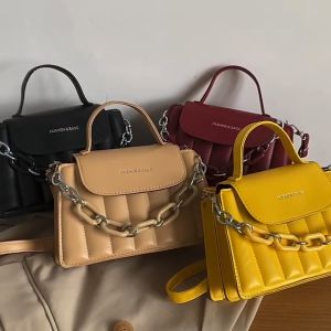 Azgalery T225 Tas Selempang Wanita Sling Bag Fashion Korea Style Kulit PU Jahit Tali Rantai COD - Ukuran 20 x 22 x 15 x 8 cm, Berat 270 gr, Panjang Tali 120 cm