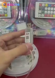 OSIDEN led strip lamp 5/10/15/20M lampu hias sinkronisasi musik warna warni ARGB 5V/USB led strip lamp lampu natal