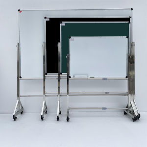 Stable Stainless Steel Bracket Type Whiteboard Double-Sided Green Black Writing Board Display Poster for Teaching Training