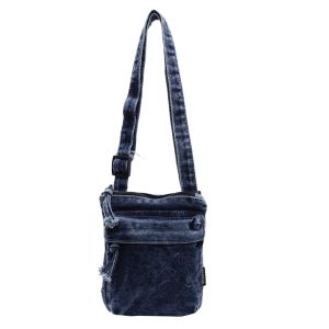 Retro Denim Crossbody Bag Womens New Single Shoulder Bag Casual Versatile Small Bag Mobile Phone Bag Commuting to Work Trendy