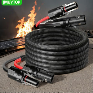 สายต่อแผงโซลาร์เซลล์ JMUYTOP 14AWG พร้อมปลอกหุ้มกันไฟ สำหรับสถานีไฟฟ้าพกพา Jakery/Renogy/EcoFLOW